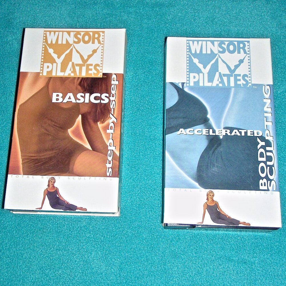 LOT OF 2 WINSOR PILATES VHS: BASICS STEP-BY-STEP & ACCELERATED BODY SCULPTING